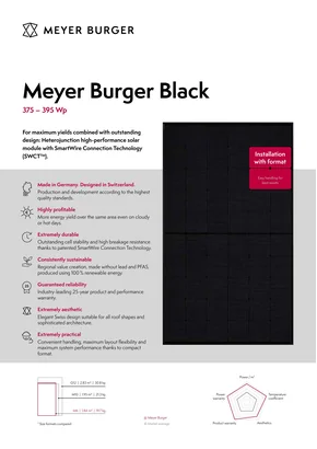 Fotovoltaikus modul Meyer Burger Black375 375W