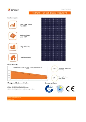 Fotovoltaikus modul TW Solar TWMPD-72HD 555 555W