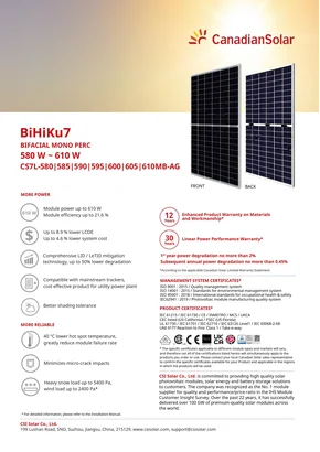 Fotovoltaïsche module Canadian Solar BiHiKu7 CS7L-595MB-AG 595W