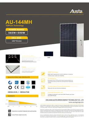 Fotovoltaisk modul Austa Solar AU570-36V-MH 570W Sølv