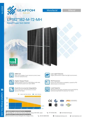 Fotovoltaisk modul Leapton LP182*182-M-72-MH 550 550W Sølv