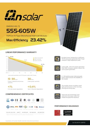 Fotovoltaisk  modul Qn-solar QNN182-HS560-72 560W Silver