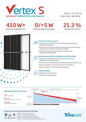 Fotovoltaisk  modul Trina Vertex S TSM-DE09.08 400W 400W