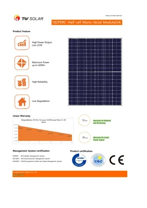 Fotovoltaisk  modul TW Solar TW410MAP-108-H-S 410W Silver