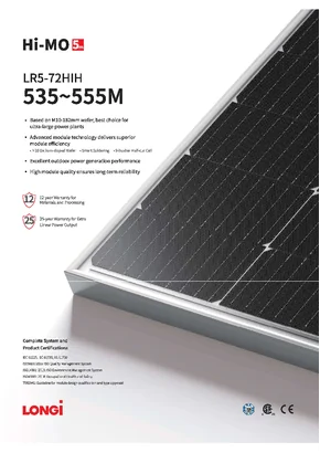 Fotovoltaiskais modulis Longi LR5-72HIH-535M 535W Melns