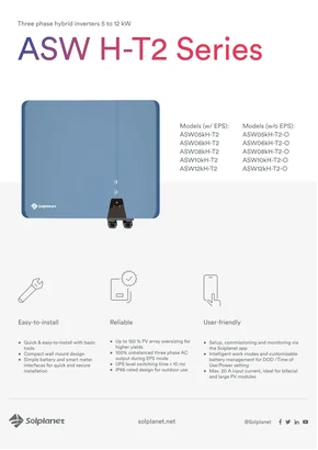 Гібридний інвертор Solplanet ASW06kH-T2 6000W 6000W