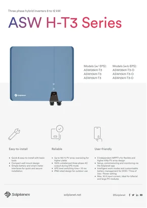 Hybrid inverter Solplanet ASW08kH-T3 8000W