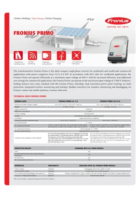 Inverter di rete Fronius Primo 3.0-1 WLAN 3000W