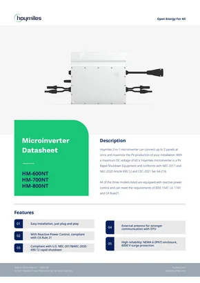 Micro-omvormer Hoymiles HM-600NT 600W