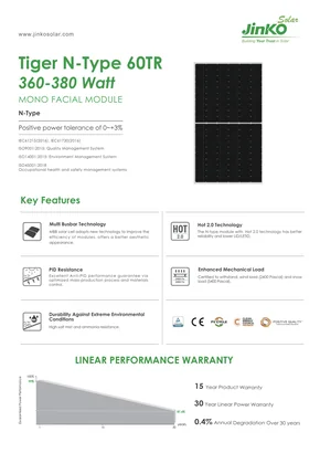 Modul fotovoltaic JinkoSolar JKM380N-6TL3-V 380W 1500V Negru
