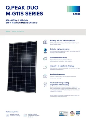 Module photovoltaïque Q Cells M-G11S400 400W