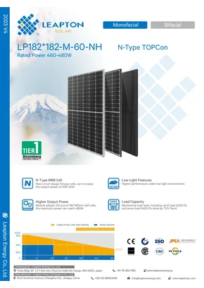 Módulo fotovoltaico Leapton LP182*182-M-60-NH 460 460W Prata