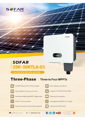 Netgekoppelde omvormer Sofar Solar 30KTLX-G3 30000W