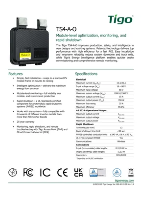 Optimizers Tigo Energy TS4-A-O 700W