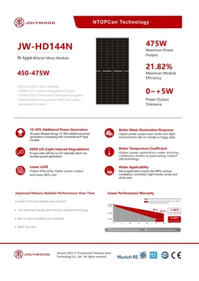 Päikesepaneelide moodul Jolywood JW-HD144N 460 460W Hõbe