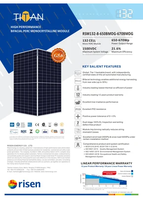 Φωτοβολταϊκό μονάδα Risen Energy RSM132-8-665BMDG 665W