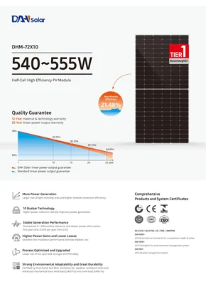 Photovoltaic module Dah Solar DHM-72X10 550 550W