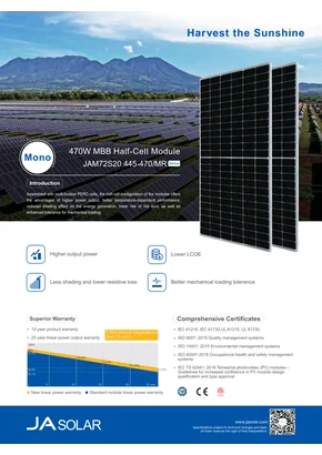 Photovoltaic module Ja Solar JAM72S20-445/MR 445W Silver
