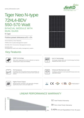 Photovoltaic module JinkoSolar JKM550N-72HL4-BDV 550W Silver