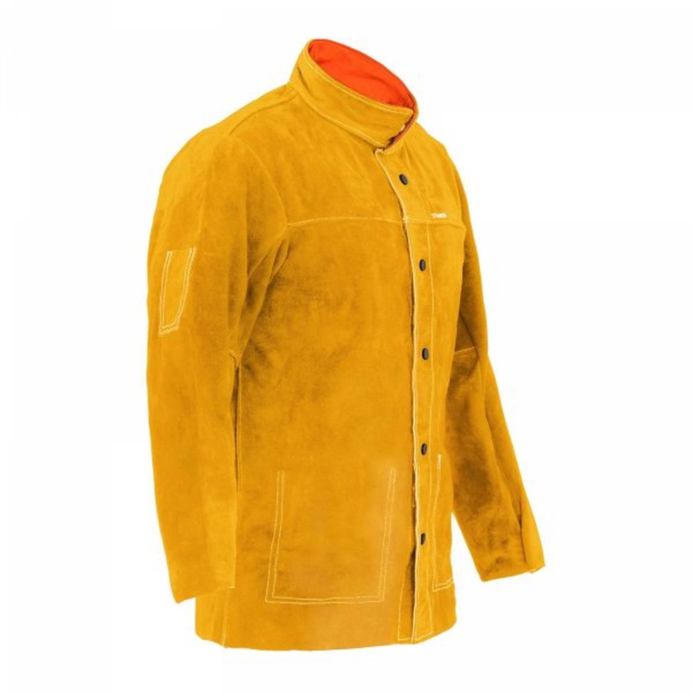 Welding Work Jacket Flame-Resistant Cowhide Leather Welding Coat Suits XL 