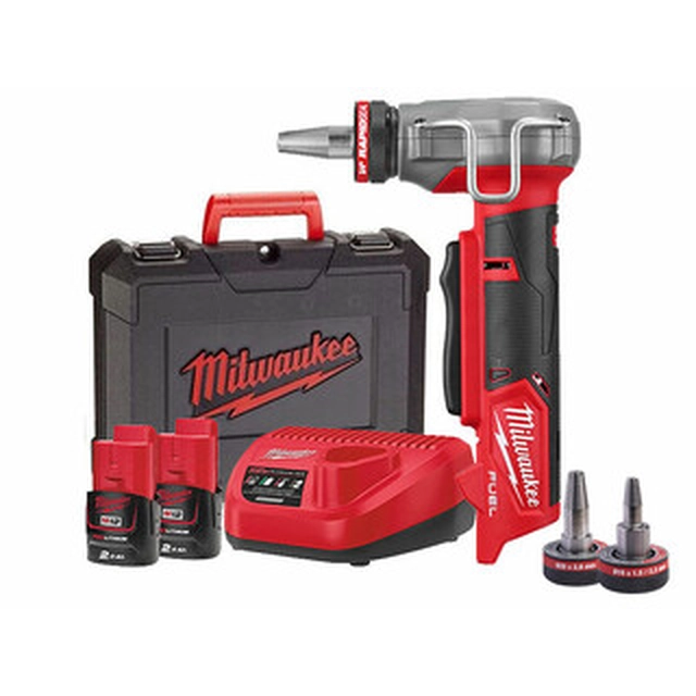 -100000 HUF COUPONKI - Milwaukee M12FPXP-I10202C johdoton putken laajennus 12 V|9,9 -32 mm | Hiiliharjaton |2 x 2 Ah akku + laturi | Matkalaukussa