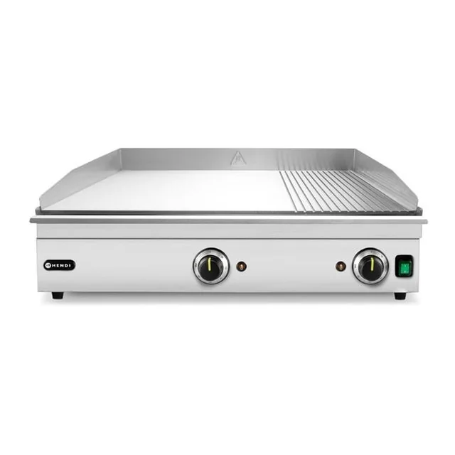 ⅓ gerippte Grillplatte, HENDI, Kitchen Line, 2/3 glatt, 1/3 gerillt, 220-240V/3500W, 697x474x(H)241mm