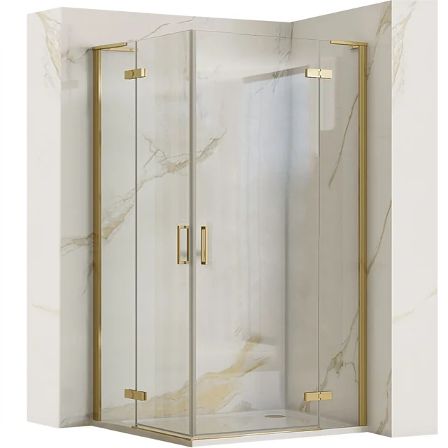 REA Hugo Double Shower Cabin 100x100 Brushed Gold