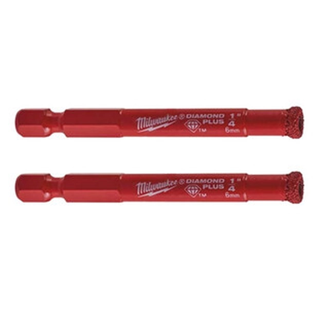 Milwaukee Diamond Plus 6 mm 2-piece diamond drill bit for drilling machine