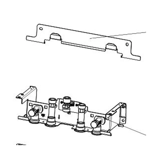 Installation accessory with hydraulic connections for Viessmann Vitodens 200-W boilers, without cross