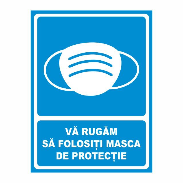 Sticker indicator - Please use a protective mask, 20x26 cm