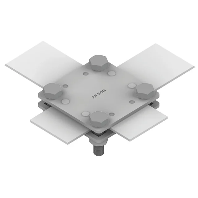 Cross connector 4-śrubowe M8 B=30mm (hot-dip galvanized steel) AN-03E/OG/