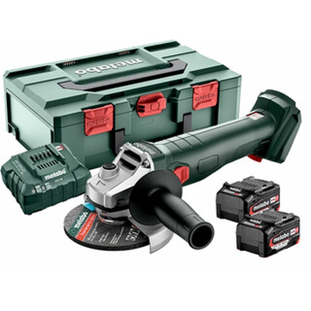 Metabo W 18 L BL 9-125 cordless angle grinder 2 x 4Ah + charger, in metaBOX
