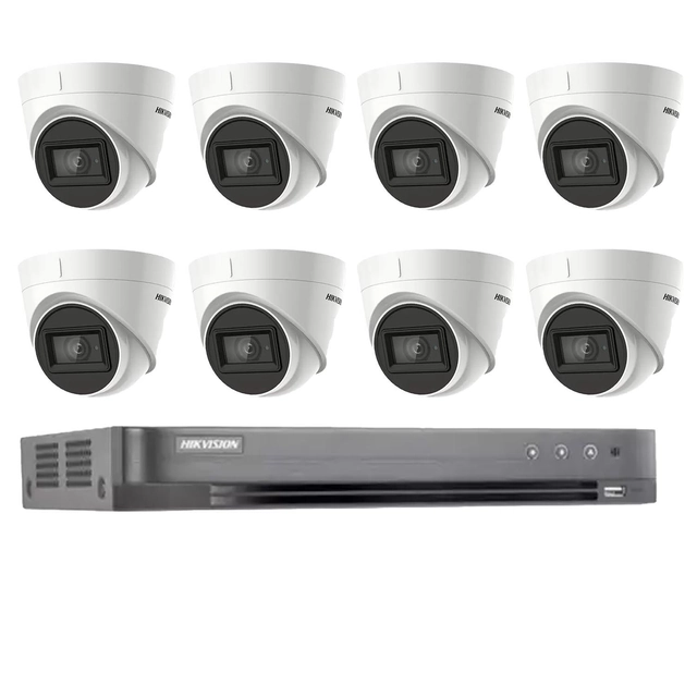 Hikvision video surveillance system 8 cameras 4 in 1 8MP IR 60m, DVR 8 channels 4K