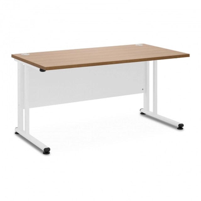Solid desk 140 x 72 cm, brown and white