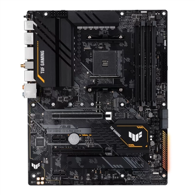 Asus TUF GAMING X570-PRO WIFI II Processor family AMD, Processor socket AM4, DDR4 DIMM, Memory slots 4, Supported hard disk drive interfaces SATA, M.2, Number of SATA connectors 8, Chipset AMD X570, ATX