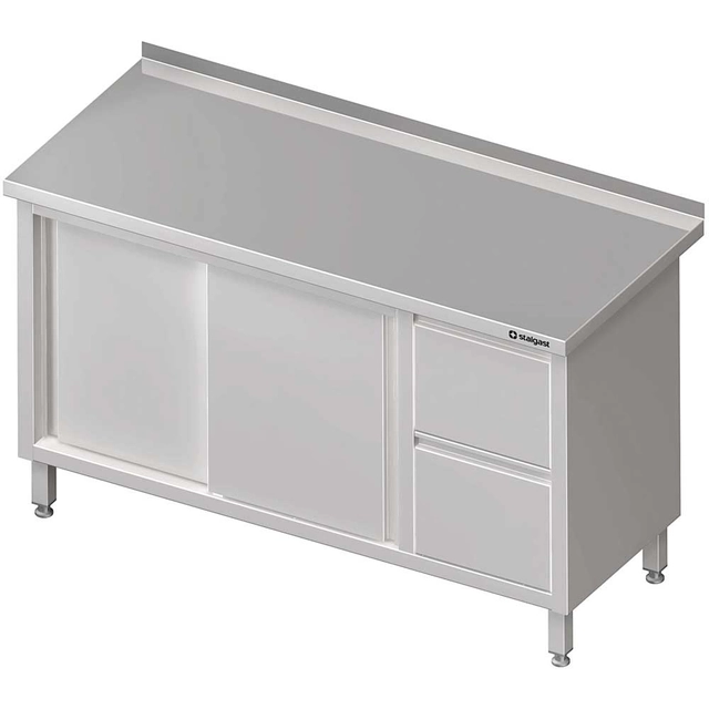 Wall table with two drawer block (P), sliding door 1900x600x850 mm