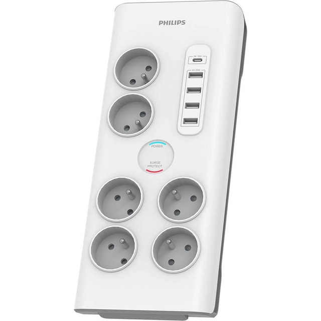 Philips SPN surge protection power strip 6 sockets 2 m white (1_792802)