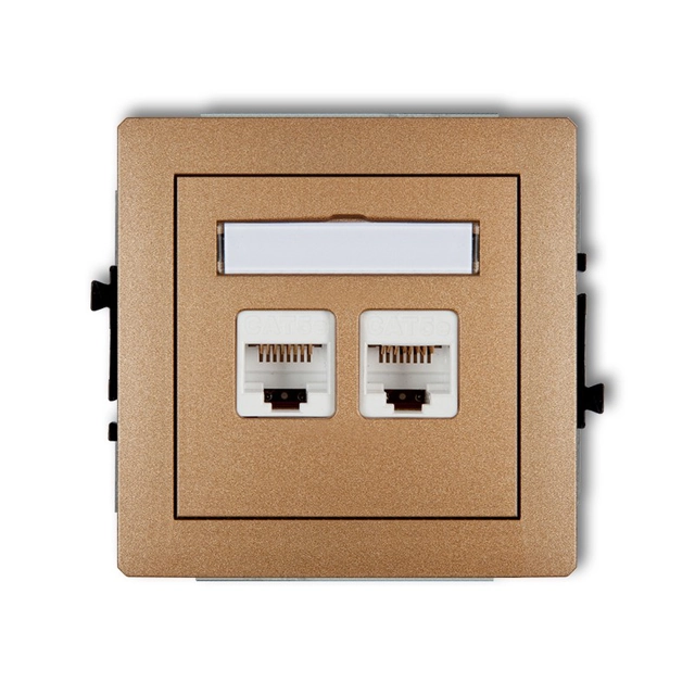 2xRJ45 double computer socket mechanism, cat.6, 8-pin