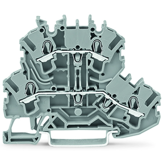 Wago Złączka 2-piętrowa przelotowa 2x2-przewodowa do zastosowań Ex e II szara - 2002-2201