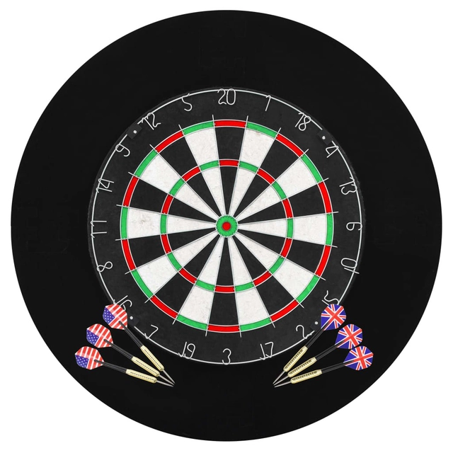 Professional sisal dartboard with 6 darts and cover