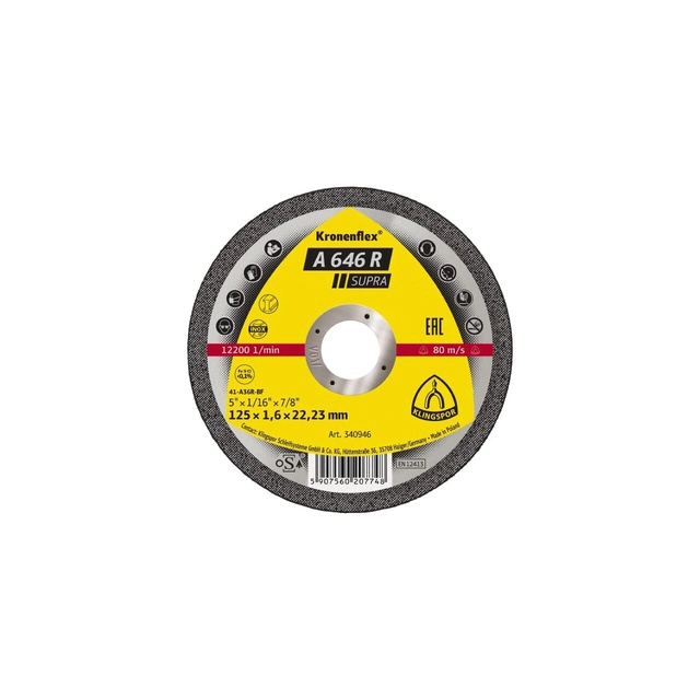 A 646 R Kronenflex® cutting disc for Steel, Klingspor 340946