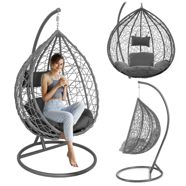 California Bluegarden hanging garden chair, gray