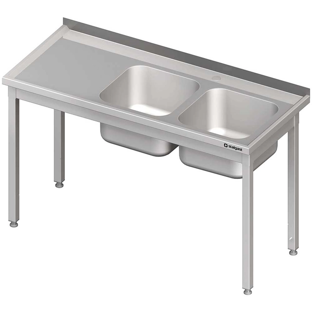 Table with sink 2-kom.(P),without shelf 1200x700x850 mm welded