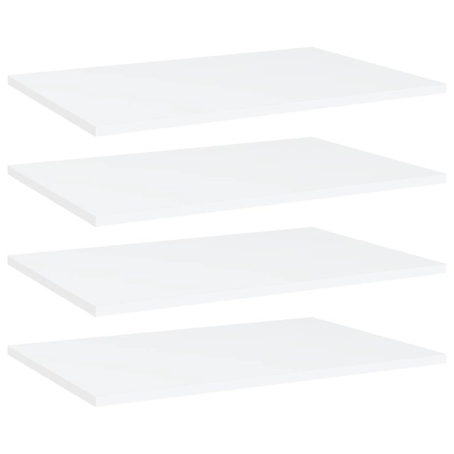 Book shelves, 4 pcs, white, 60x40x1.5 cm, chipboard