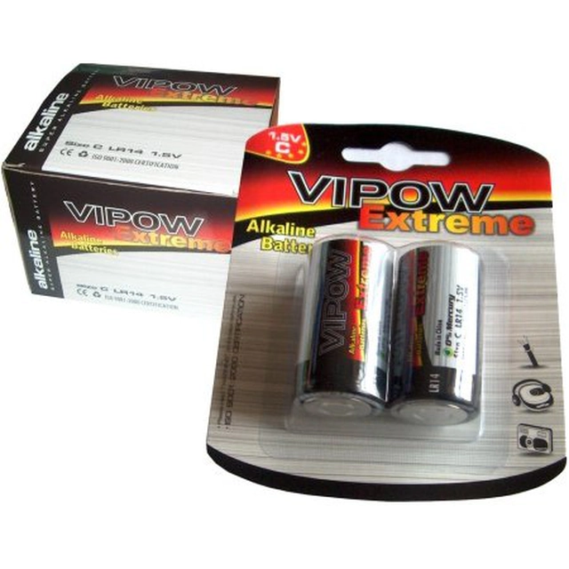 Vipow Extreme R14 battery, 2pcs / blister, price / blister