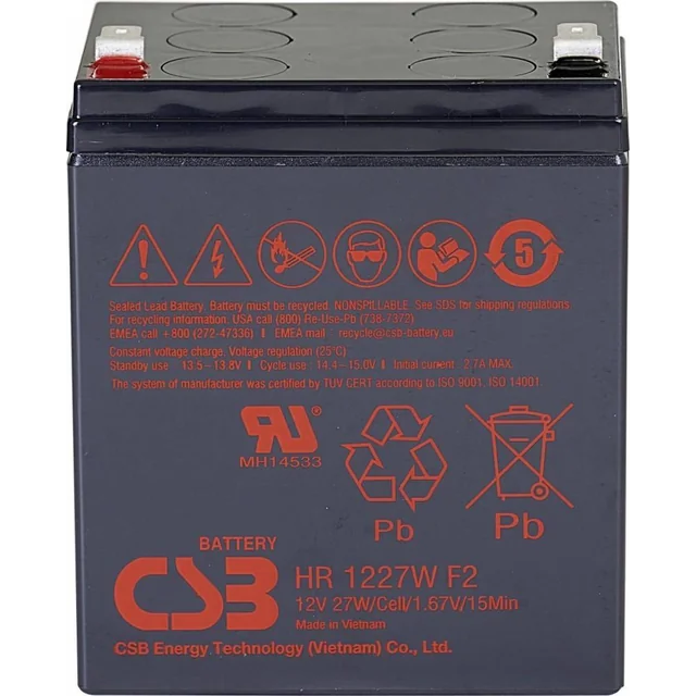 CSB Battery 12V 6.3Ah (HR1227WF2)