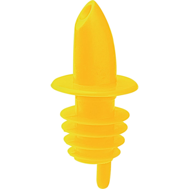 Yellow plastic stopper with a tube