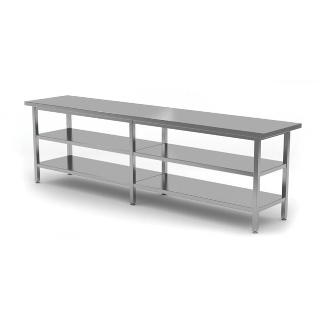 Central table with two shelves 2200 x 700 x 850 mm POLGAST 112227/2-6 112227/2-6