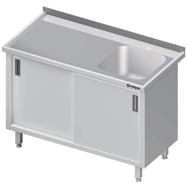 1-bowl sink table(P), sliding door 900x600x850 mm