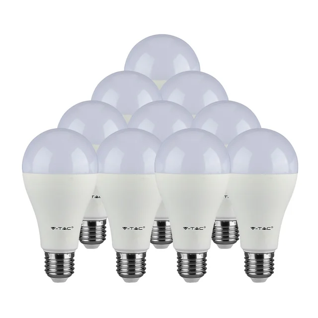 10 Balení LED žárovek - GLS E27 - 15W - 20000h - Teplá bílá 3000K